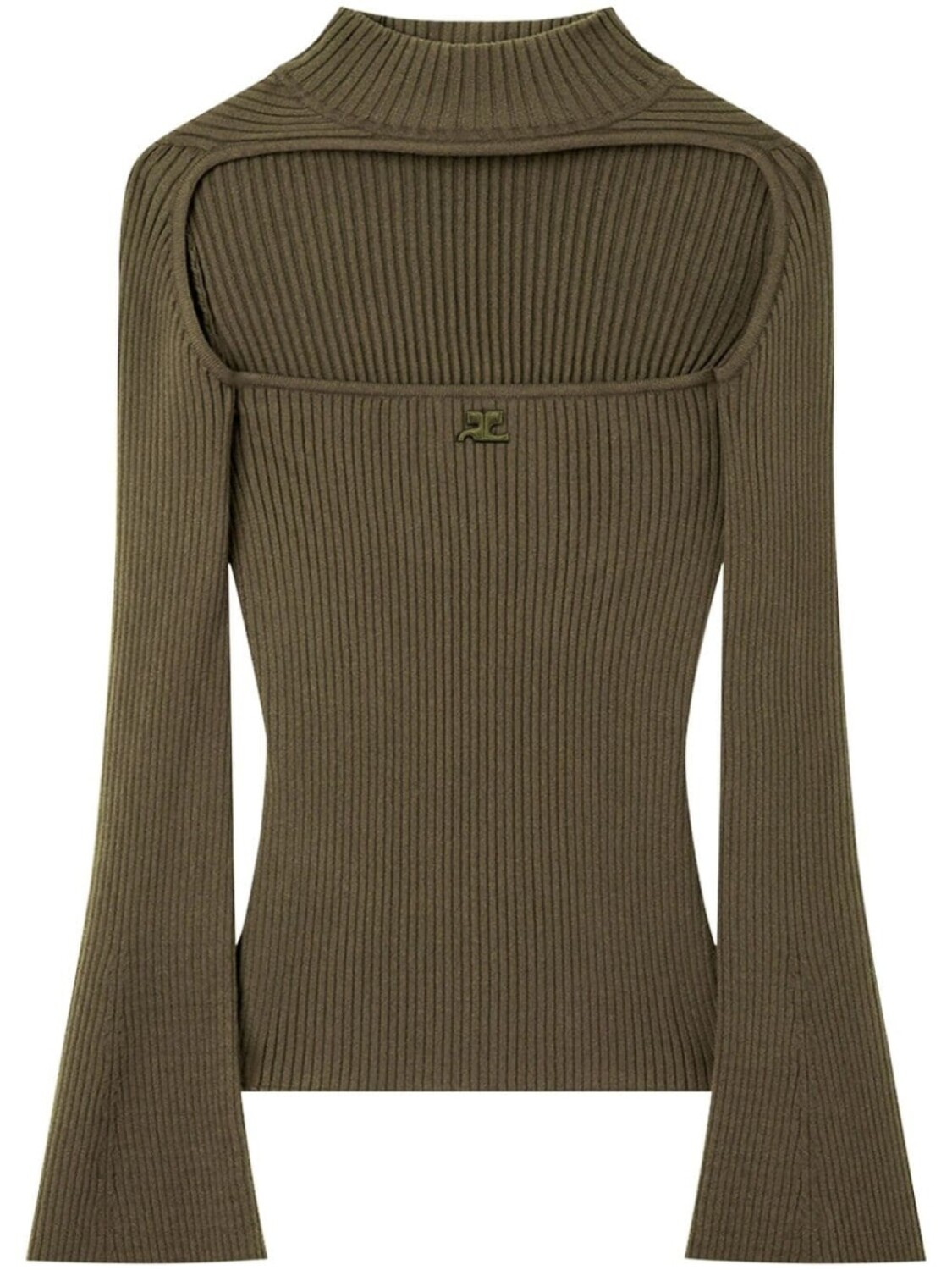 Джемпер в рубчик Courrèges, зеленый