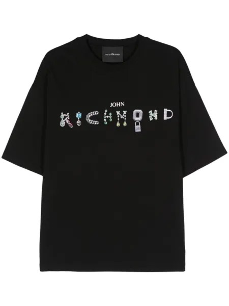 John Richmond футболка с логотипом, черный
