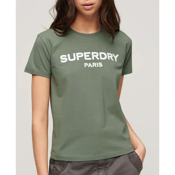 Футболка с коротким рукавом Superdry Sport Luxe Graphic Fitted, зеленый