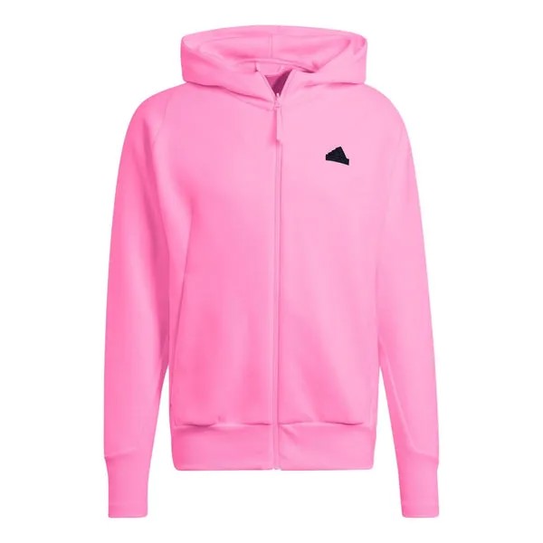 Куртка zne premium полноразмерная застежка-молния с капюшоном спортивная куртка Adidas, розовый
