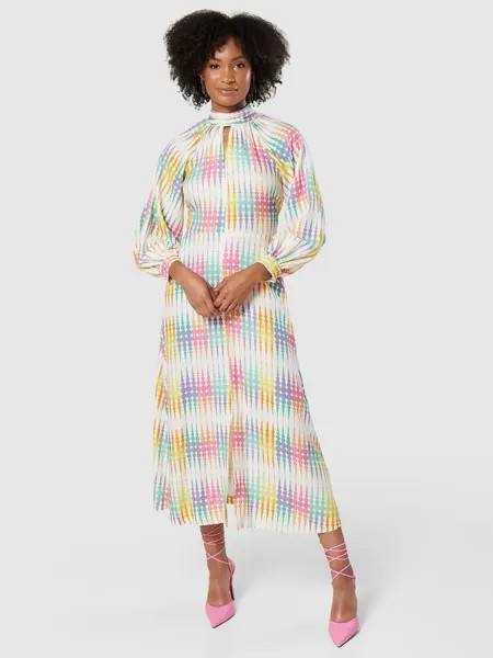 Платье миди-трапеции с высоким воротником Closet London, Многоцветный