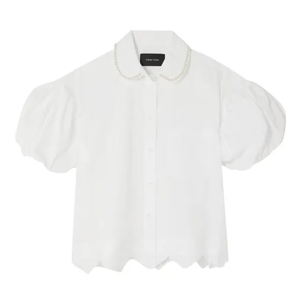 Рубашка Simone Rocha Cropped Pull Sleeve 'White', белый