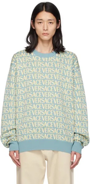 Синий и желтый свитер повседневный Versace
