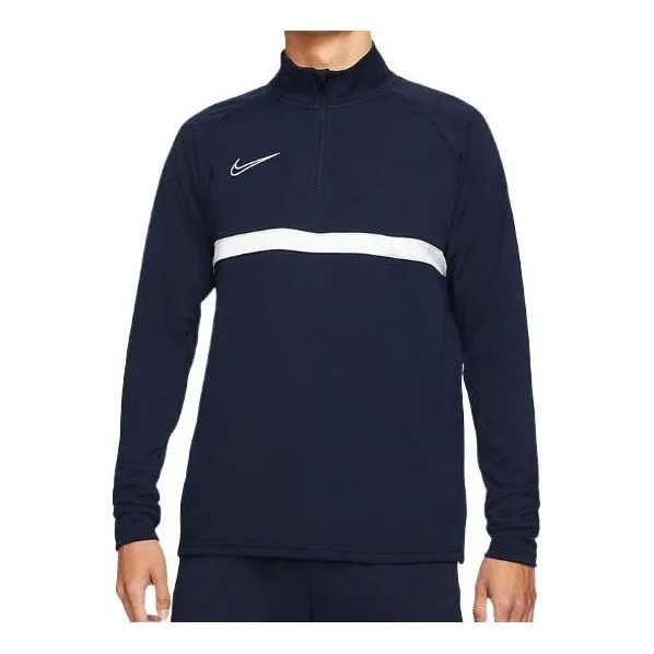 Футболка Men's Nike DRI-FIT ACADEMY Logo Printing Long Sleeves Dark Blue T-Shirt, синий