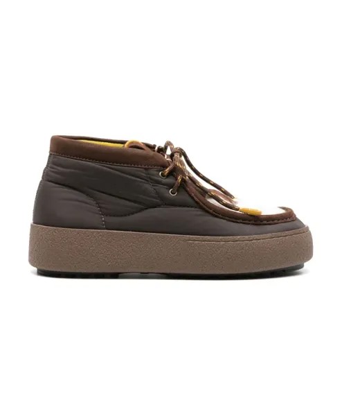Полуботинки Wallaby с коровьим узором Moon Boot, коричневый