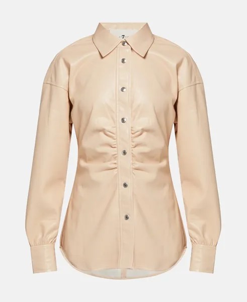 Блузка из кожи 7 for all Mankind, бежевый
