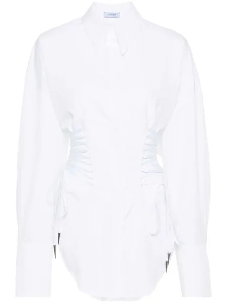 Mugler рубашка с кружевом, белый