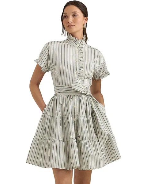 Платье LAUREN Ralph Lauren Striped Cotton Broadcloth Shirtdress, цвет Blue/White
