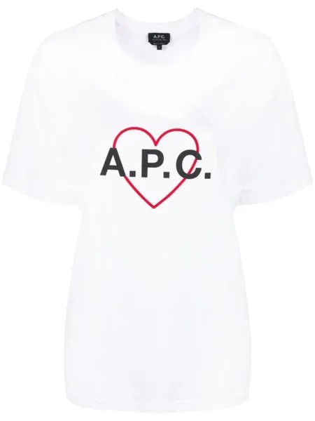 A.P.C. футболка с логотипом, белый