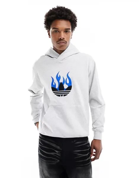 Серая худи с логотипом adidas Flame adidas Originals