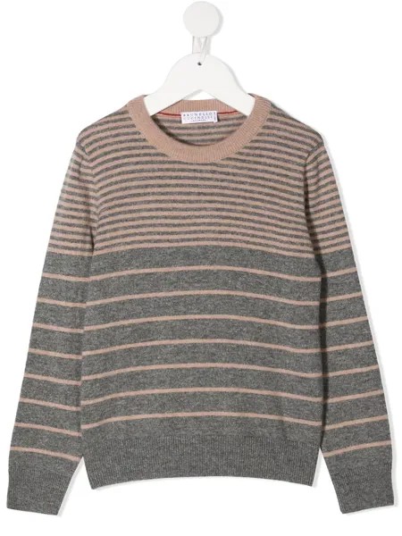 Brunello Cucinelli Kids джемпер в стиле колор-блок