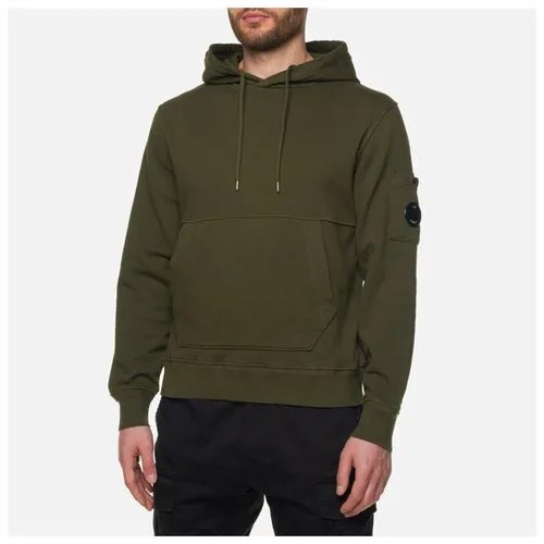 Мужская толстовка C.P. Company Cotton Fleece Hoodie Garment Dyed оливковый, Размер S