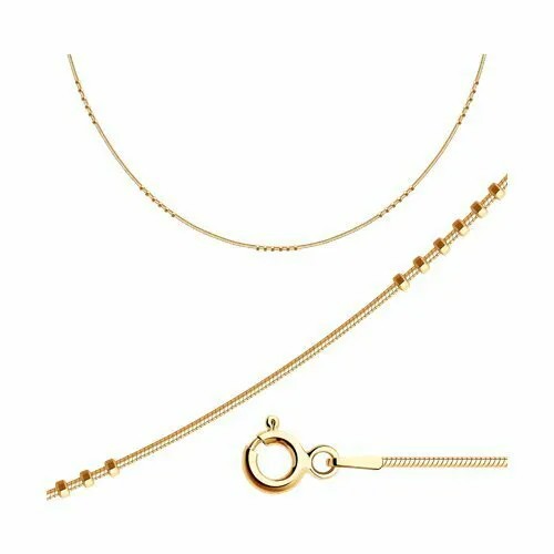 Цепь The Jeweller, серебро, 925 проба, золочение, длина 55 см, средний вес 4.3 г, золотой