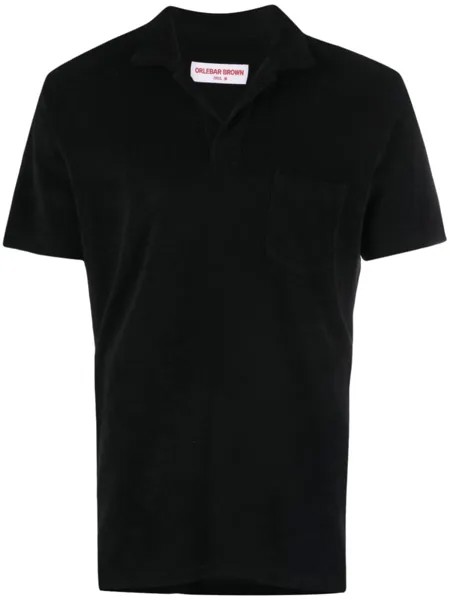 Orlebar Brown махровая рубашка поло, черный