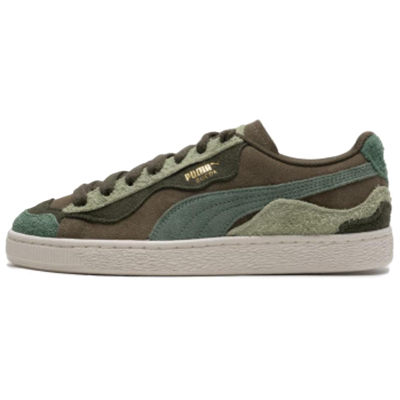 Кроссовки Puma Suede Skateboarding Shoes Unisex Low-top Green, хаки
