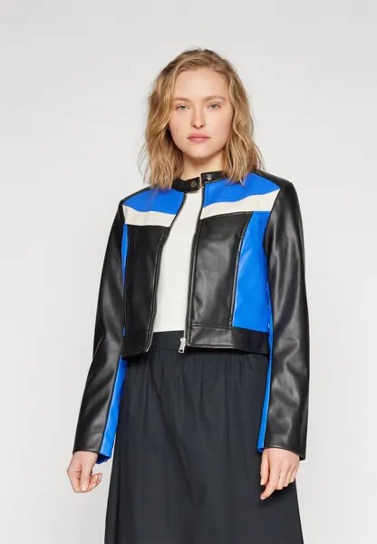 Куртка из искусственной кожи Onlmelanie Jacket ONLY, цвет black detail/cloud dancer