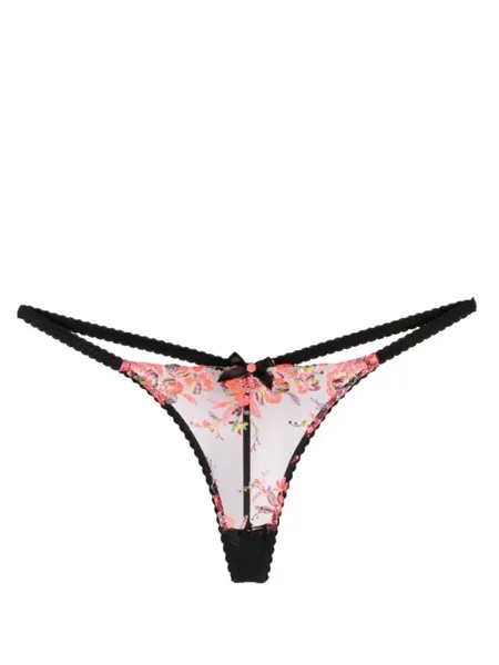 Agent Provocateur трусы-стринги Lexx с цветочной вышивкой, черный