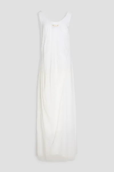 Платье макси из шелкового жоржета Maison Margiela, цвет Off-white