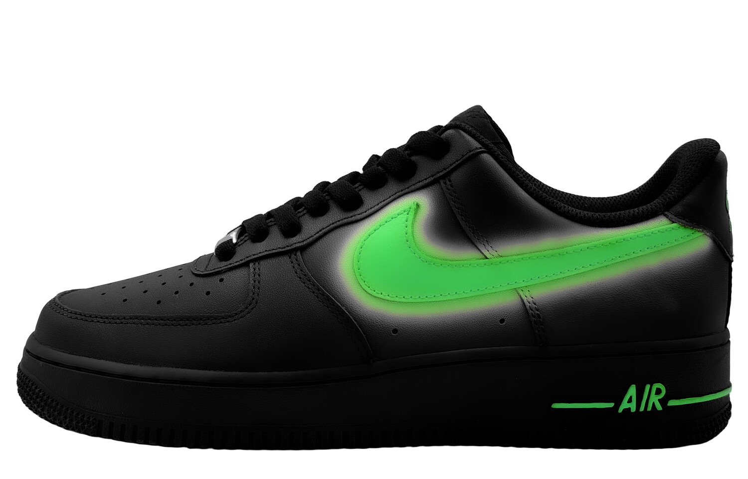 Кроссовки Nike Air Force 1 Skateboarding Shoes Women's Low-top Black, светло-зеленый