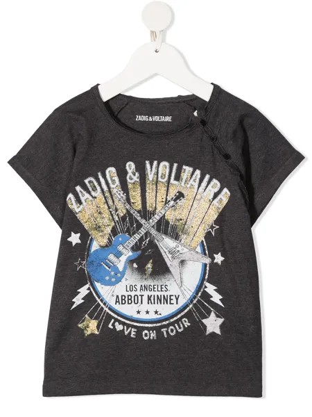 Zadig & Voltaire Kids футболка Deva с графичным принтом