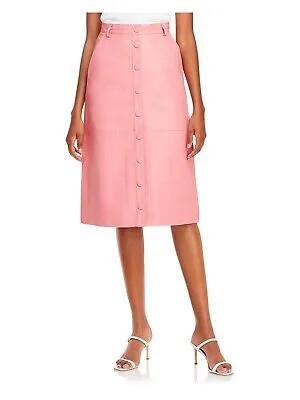 REMAIN Женская розовая коктейльная юбка-трапеция миди на кнопках с карманами и подкладкой на подкладке 8
