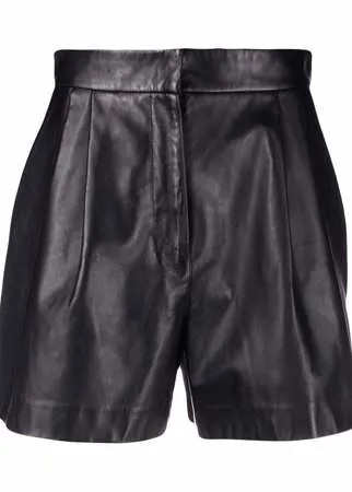 Les Hommes high-waisted leather shorts