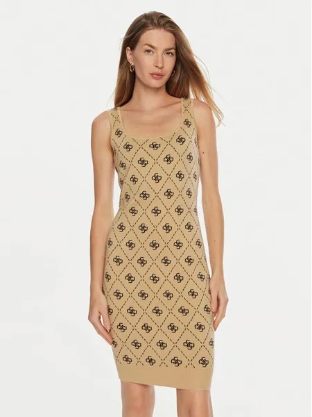 Коктейльное платье узкого кроя Guess, коричневый