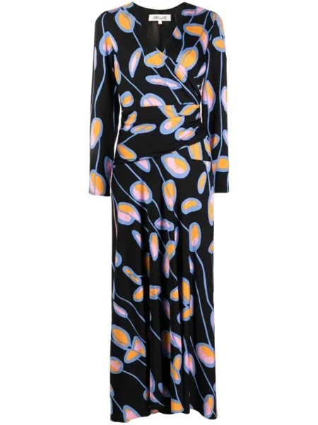 Diane Von Furstenberg платье макси Landira с цветочным принтом, черный