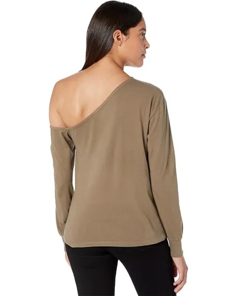 Футболка с длинным рукавом MONROW Off Shoulder Long Sleeve Tee, цвет Dusty Olive