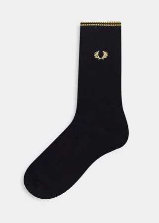 Черные носки с логотипом и окантовкой Fred Perry-Черный цвет