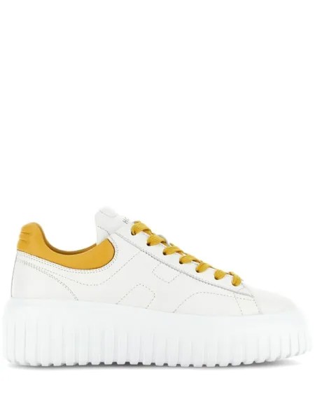 Кроссовки Hogan H-Stripes Platform, белый/темно-желтый