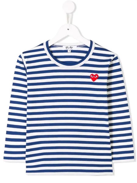 Comme Des Garçons Play Kids полосатая футболка с длинными рукавами