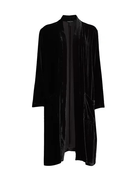 Длинная куртка с высоким воротником Eileen Fisher, черный