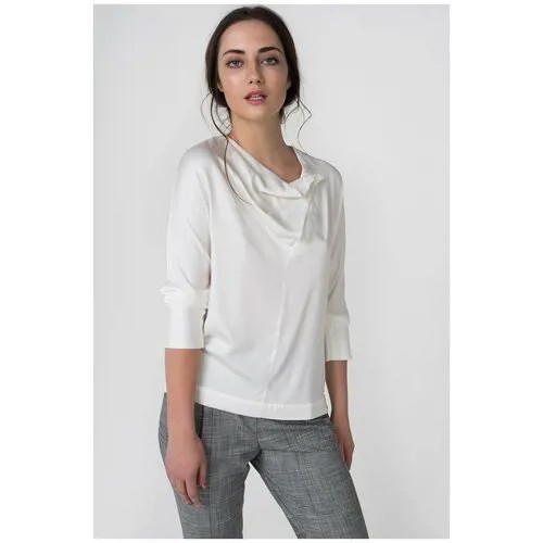 Белая блузка с ассиметричным воротником Audrey Right 180842-10748 Белый 42
