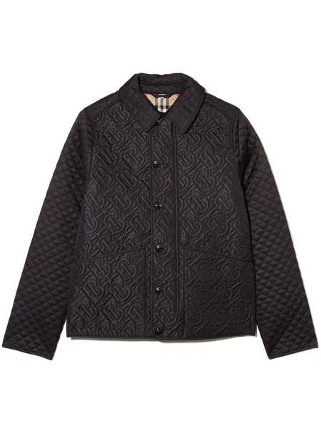 Burberry Kids стеганый бомбер с монограммой TB