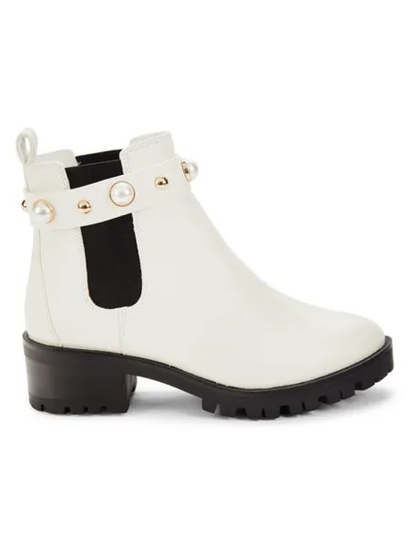 Ботинки челси Pola с шипами из искусственного жемчуга Karl Lagerfeld Paris, белый
