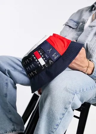 Темно-синяя панама со сплошным логотипом Tommy Jeans-Темно-синий