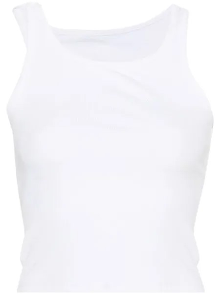 MM6 Maison Margiela укороченный топ в рубчик, белый