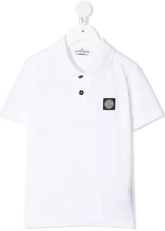 Stone Island Junior рубашка поло с нашивкой-логотипом
