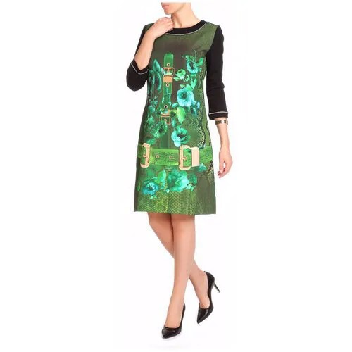 Платье Sally New York, повседневное, полуприлегающее, миди, размер 42, зеленый