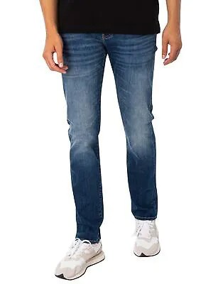 Мужские узкие джинсы с 5 карманами Armani Exchange, синие