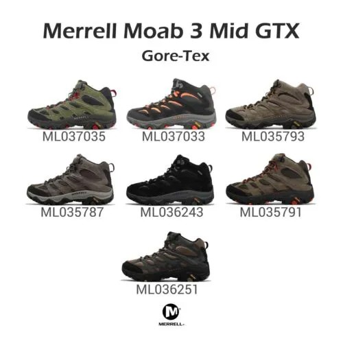 Мужские кроссовки Merrell Moab 3 Mid GTX Gore-Tex Vibram для походов на открытом воздухе, выбор 1