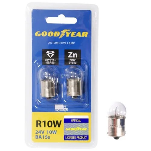 Лампа автомобильная накаливания GOODYEAR GY012411 R10W 24V 10W 2 шт.