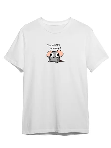 Футболка унисекс Каждому Своё Крыса/Мышь/Стикер ВК JJMS16 белая XL