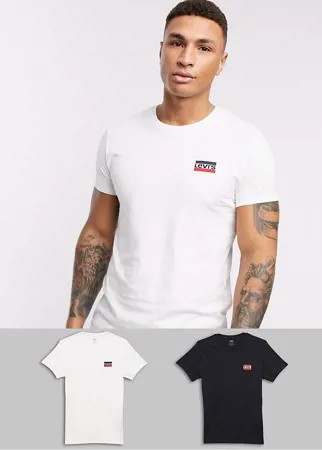 Набор из 2 футболок с логотипом (белая/ черная) Levi's-Мульти