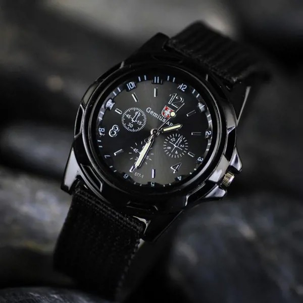 Кварцевые часы армии солдат военные холст ремень ткань аналоговые наручные часы спортивные часы