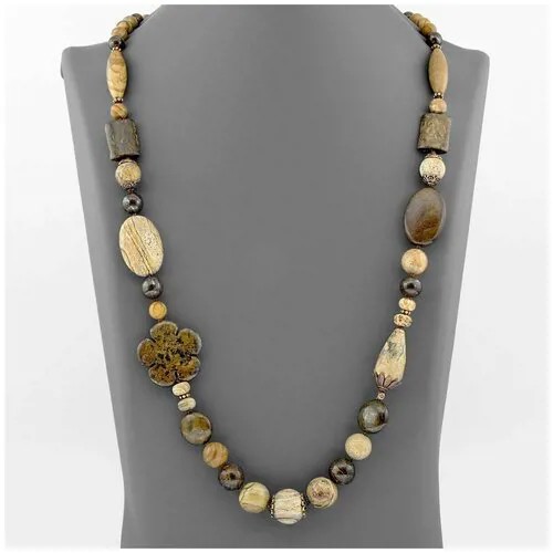 Бусы Minera, яшма, бронзит, длина 81 см