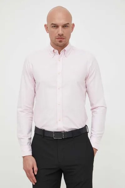 Рубашка из хлопка BOSS BOSS ORANGE Boss Orange, розовый