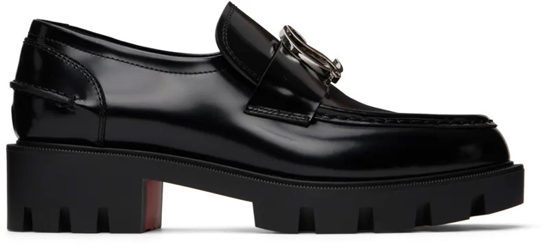 Черные лоферы CL Moc Lug Christian Louboutin