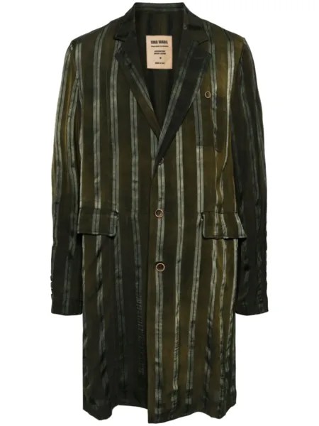 Uma Wang Giovanni striped coat, зеленый
